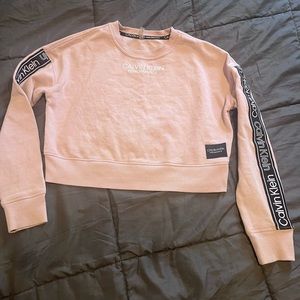 C.K pink crop sweatshirt